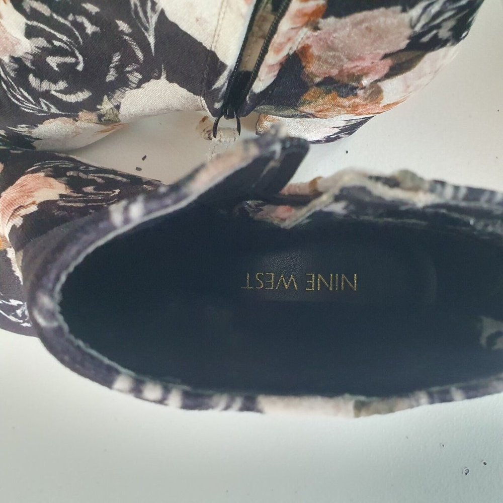 Nine West ankle boots Sze 6  floral suede fabric RRP $219 bohemian vintage retro - Picture 8 of 10